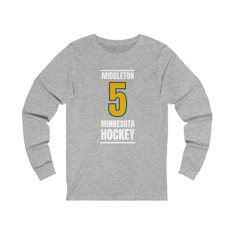 Middleton 5 Minnesota Hockey Gold Vertical Design Unisex Jersey Long Sleeve Shirt