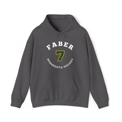 Faber 7 Minnesota Hockey Number Arch Design Unisex Hooded Sweatshirt