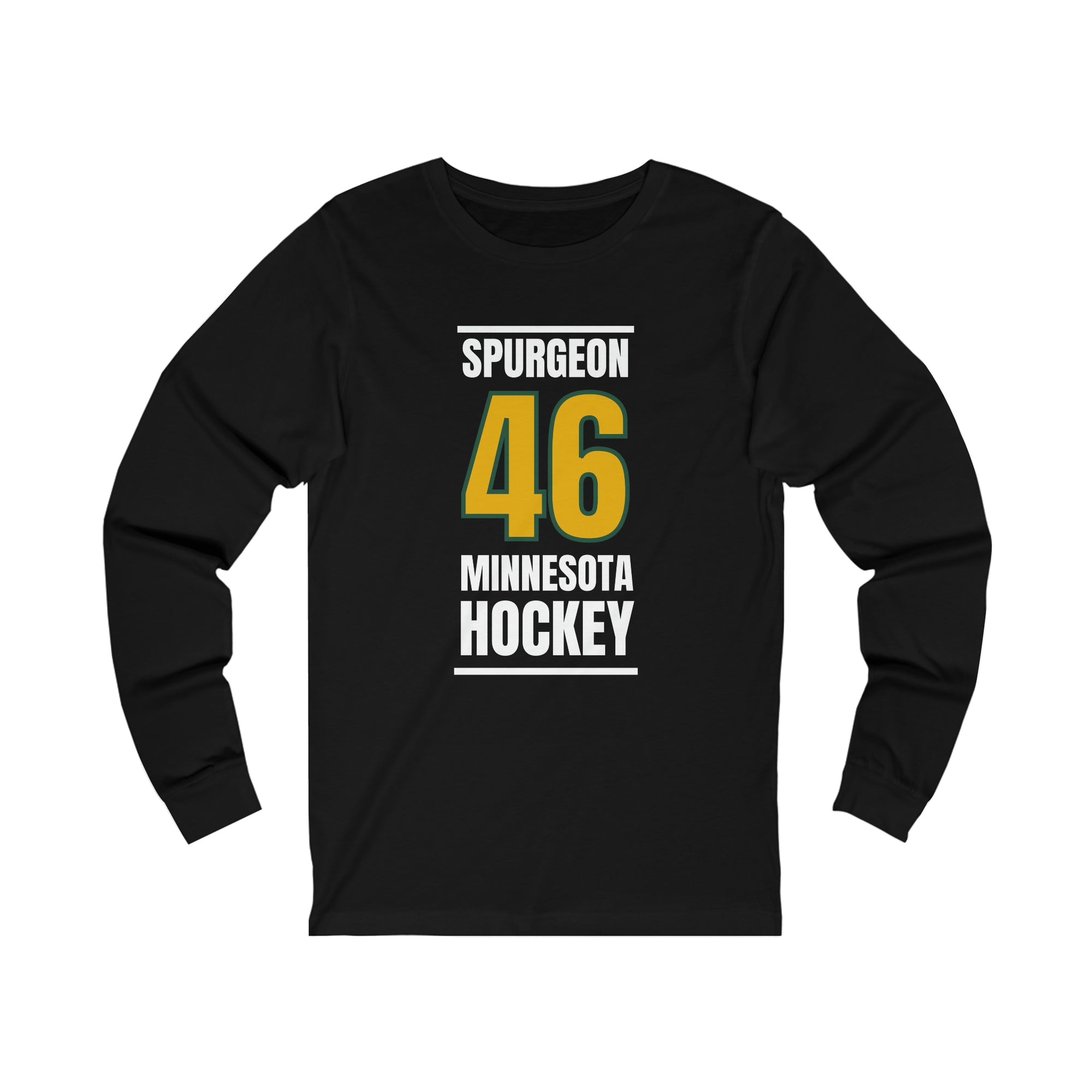 Spurgeon 46 Minnesota Hockey Gold Vertical Design Unisex Jersey Long Sleeve Shirt