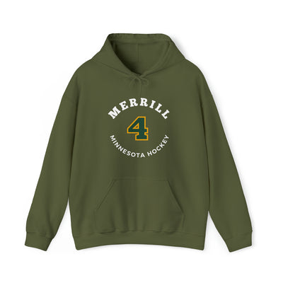 Merrill 4 Minnesota Hockey Number Arch Design Unisex Hooded Sweatshirt