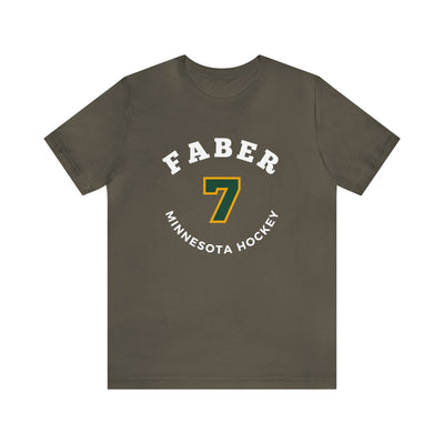 Faber 7 Minnesota Hockey Number Arch Design Unisex T-Shirt