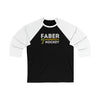 Faber 7 Minnesota Hockey Grafitti Wall Design Unisex Tri-Blend 3/4 Sleeve Raglan Baseball Shirt