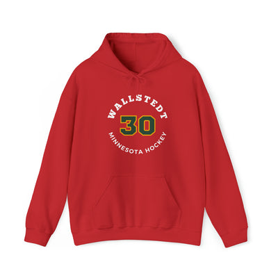Wallstedt 30 Minnesota Hockey Number Arch Design Unisex Hooded Sweatshirt