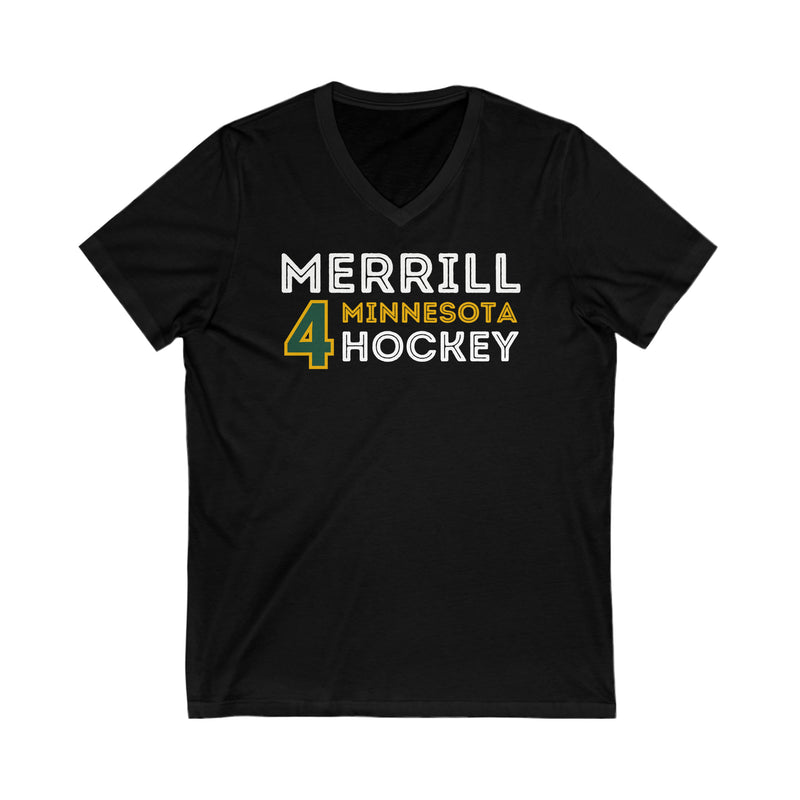 Merrill 4 Minnesota Hockey Grafitti Wall Design Unisex V-Neck Tee
