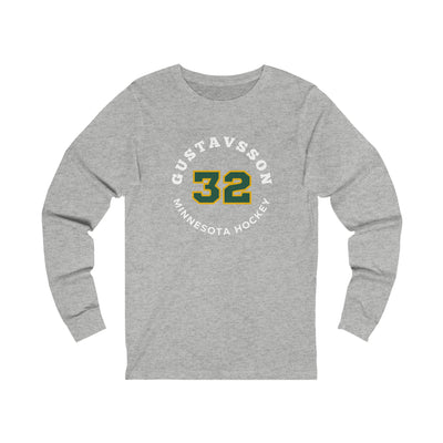Gustavsson 32 Minnesota Hockey Number Arch Design Unisex Jersey Long Sleeve Shirt