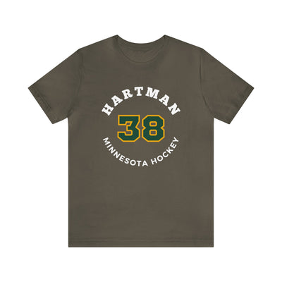 Hartman 38 Minnesota Hockey Number Arch Design Unisex T-Shirt