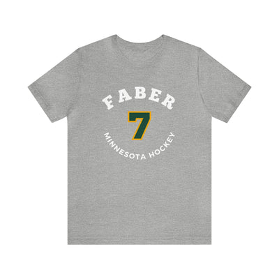 Faber 7 Minnesota Hockey Number Arch Design Unisex T-Shirt