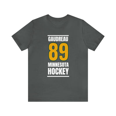 Gaudreau 89 Minnesota Hockey Gold Vertical Design Unisex T-Shirt