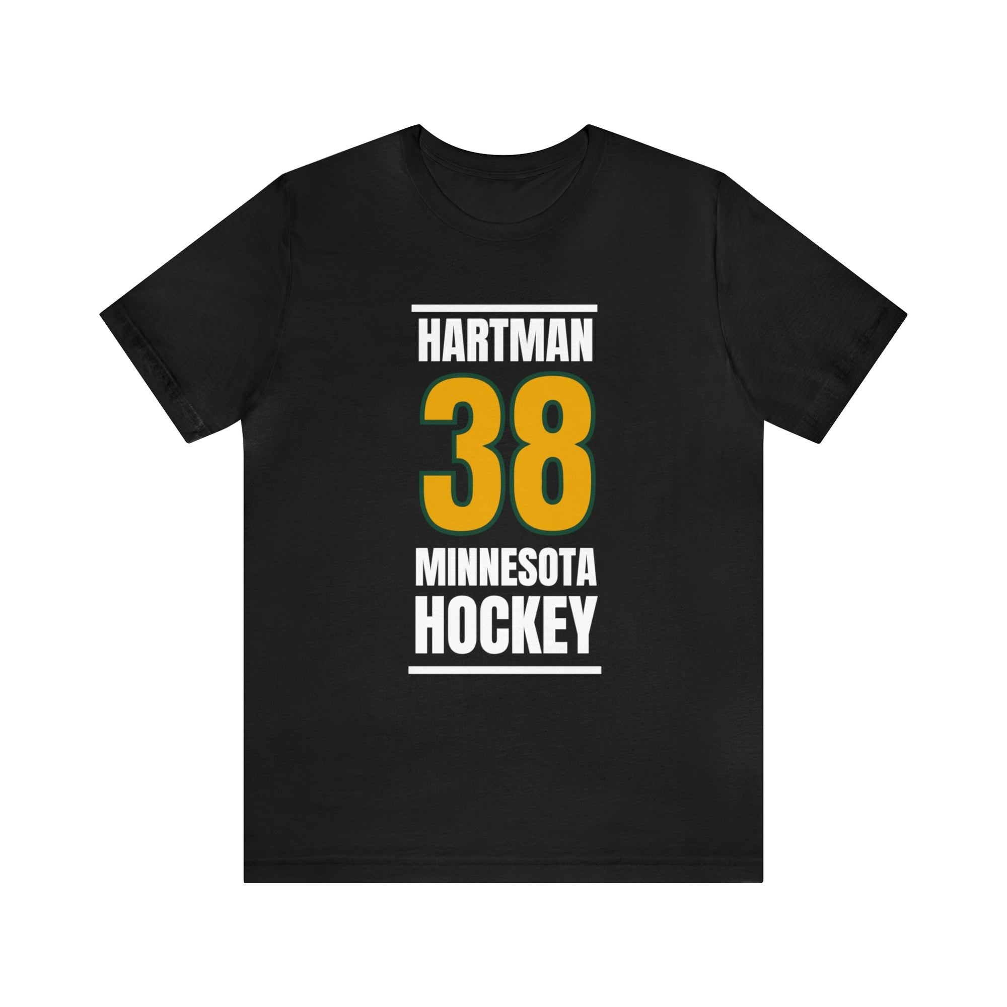 Hartman 38 Minnesota Hockey Gold Vertical Design Unisex T-Shirt