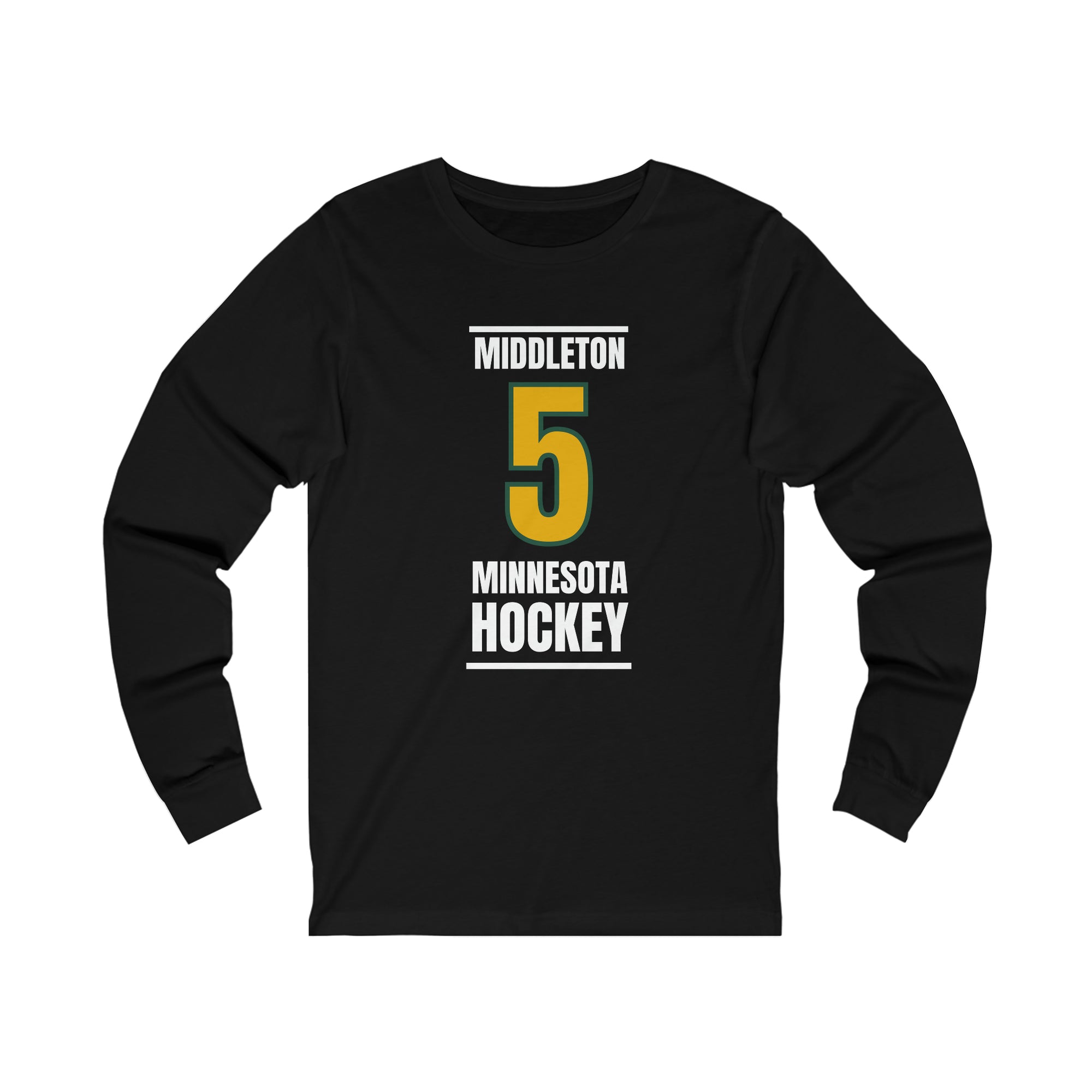Middleton 5 Minnesota Hockey Gold Vertical Design Unisex Jersey Long Sleeve Shirt