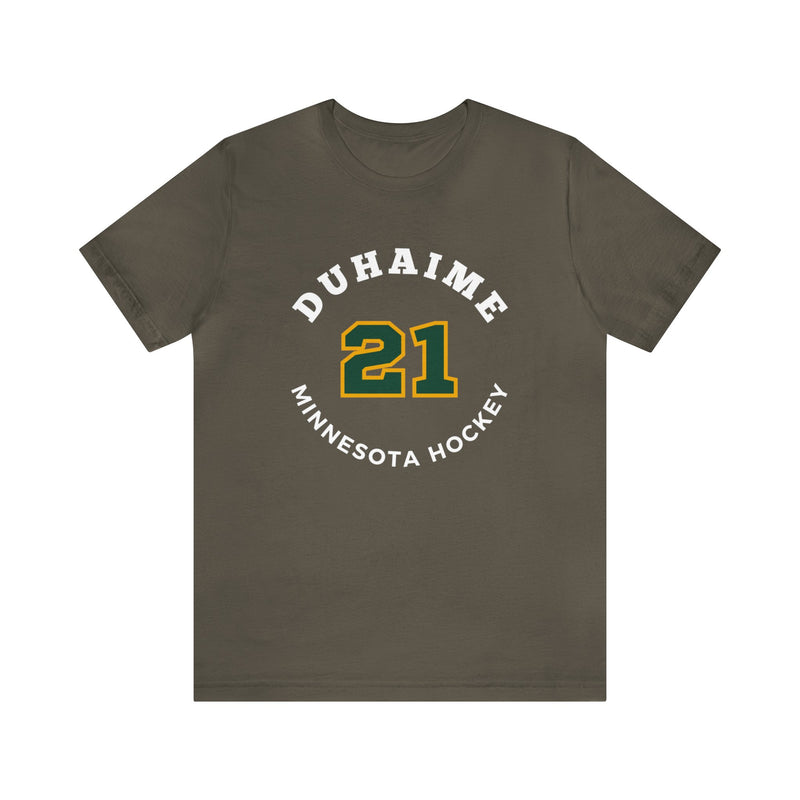 Duhaime 21 Minnesota Hockey Number Arch Design Unisex T-Shirt