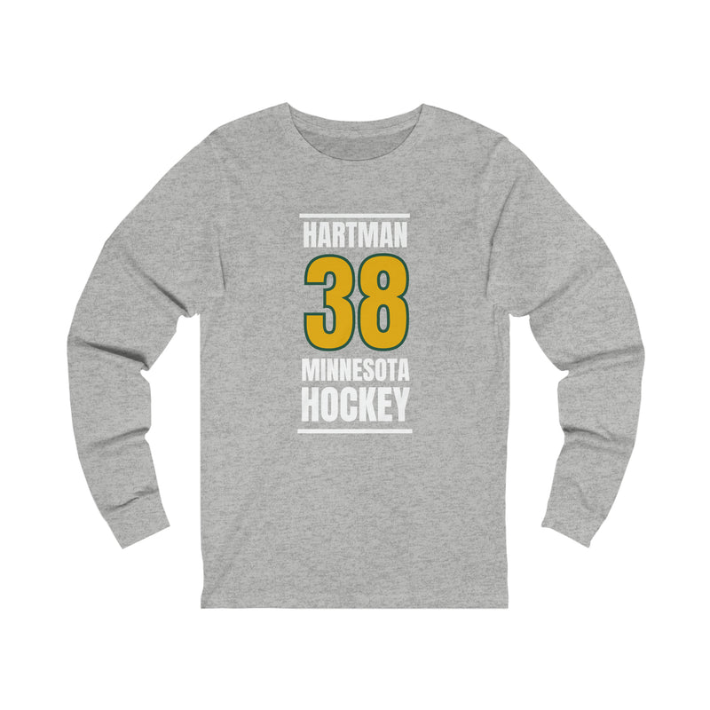 Hartman 38 Minnesota Hockey Gold Vertical Design Unisex Jersey Long Sleeve Shirt