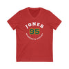 Jones 95 Minnesota Hockey Number Arch Design Unisex V-Neck Tee