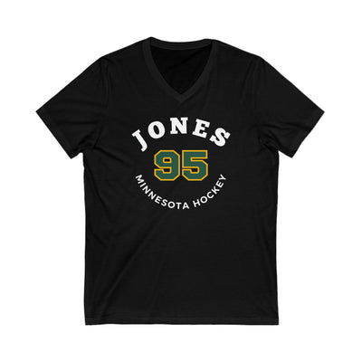 Jones 95 Minnesota Hockey Number Arch Design Unisex V-Neck Tee