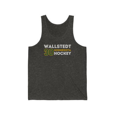 Wallstedt 30 Minnesota Hockey Grafitti Wall Design Unisex Jersey Tank Top