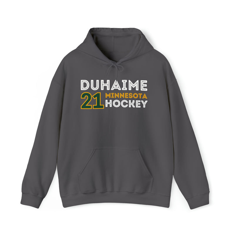 Duhaime 21 Minnesota Hockey Grafitti Wall Design Unisex Hooded Sweatshirt