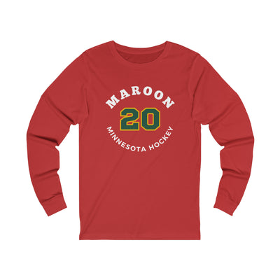 Maroon 20 Minnesota Hockey Number Arch Design Unisex Jersey Long Sleeve Shirt