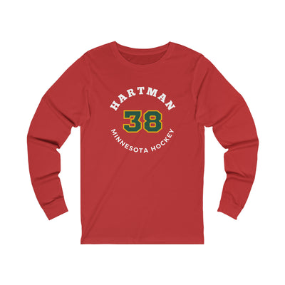 Hartman 38 Minnesota Hockey Number Arch Design Unisex Jersey Long Sleeve Shirt