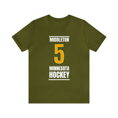 Middleton 5 Minnesota Hockey Gold Vertical Design Unisex T-Shirt