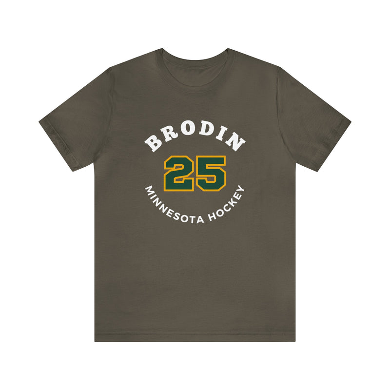 Brodin 25 Minnesota Hockey Number Arch Design Unisex T-Shirt