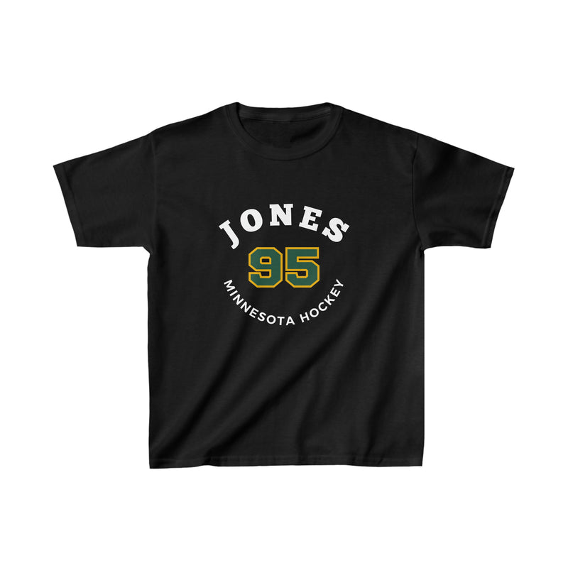 Jones 95 Minnesota Hockey Number Arch Design Kids Tee
