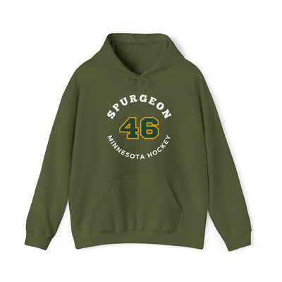 Spurgeon 46 Minnesota Hockey Number Arch Design Unisex Hooded Sweatshirt