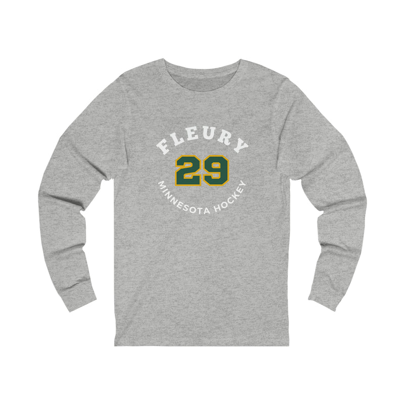 Fleury 29 Minnesota Hockey Number Arch Design Unisex Jersey Long Sleeve Shirt