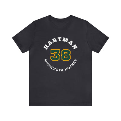 Hartman 38 Minnesota Hockey Number Arch Design Unisex T-Shirt