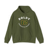 Boldy 12 Minnesota Hockey Number Arch Design Unisex Hooded Sweatshirt