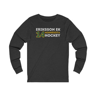 Eriksson Ek 14 Minnesota Hockey Grafitti Wall Design Unisex Jersey Long Sleeve Shirt