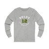 Boldy 12 Minnesota Hockey Number Arch Design Unisex Jersey Long Sleeve Shirt