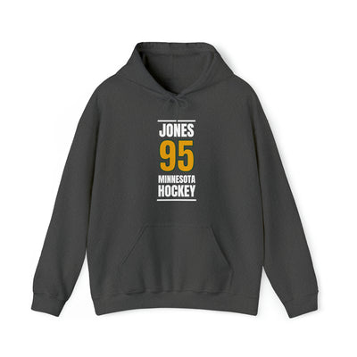 Jones 95 Minnesota Hockey Gold Vertical Design Unisex Hooded Sweatshirt