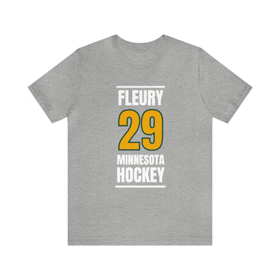 Fleury 29 Minnesota Hockey Gold Vertical Design Unisex T-Shirt