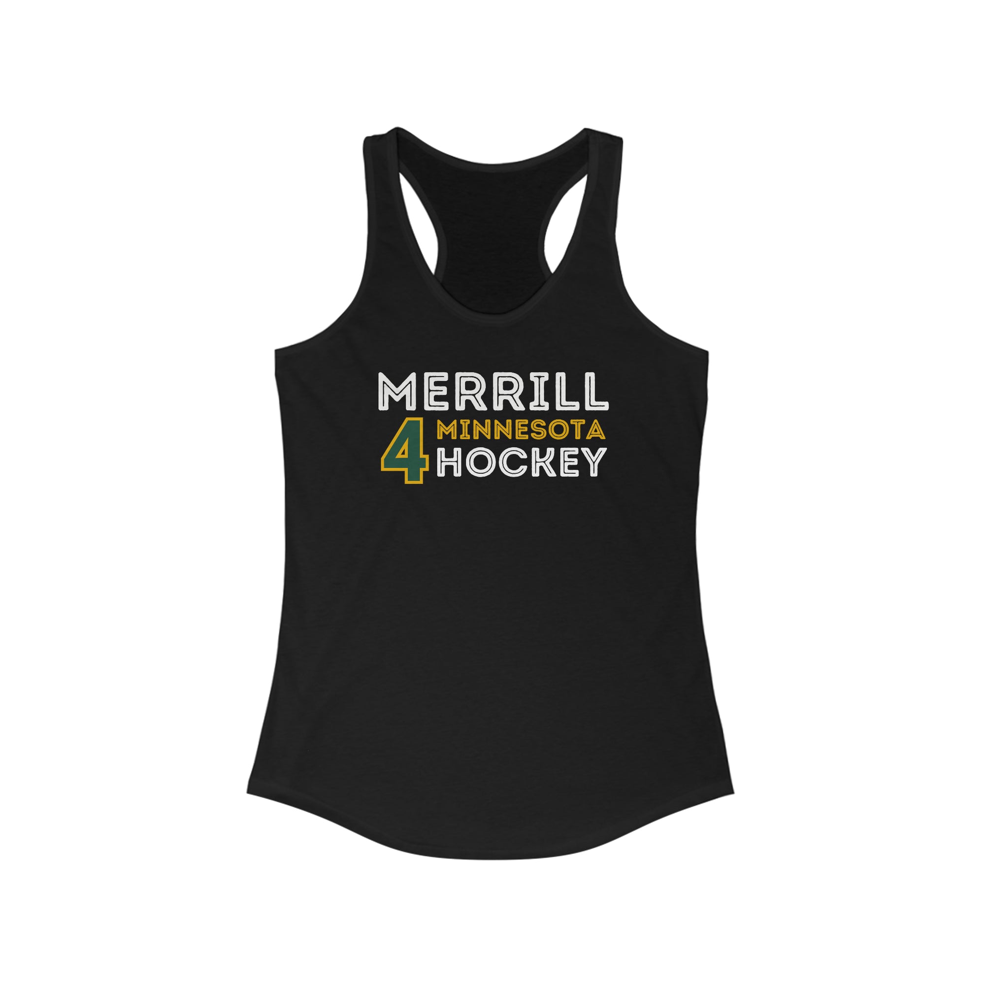 Merrill 4 Minnesota Hockey Grafitti Wall Design Women's Ideal Racerback Tank Top