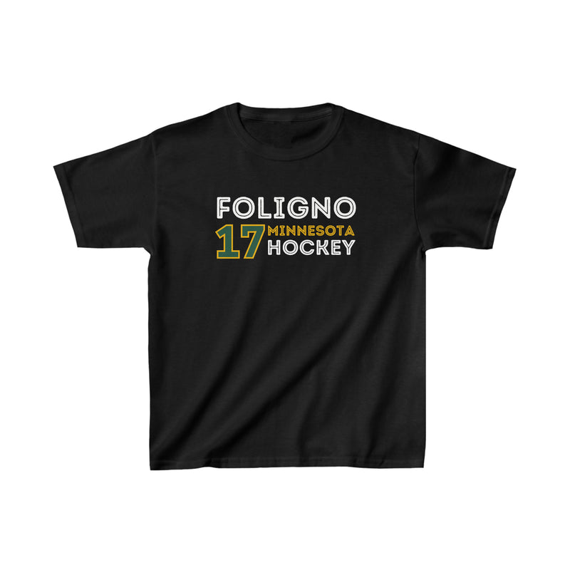 Foligno 17 Minnesota Hockey Grafitti Wall Design Kids Tee