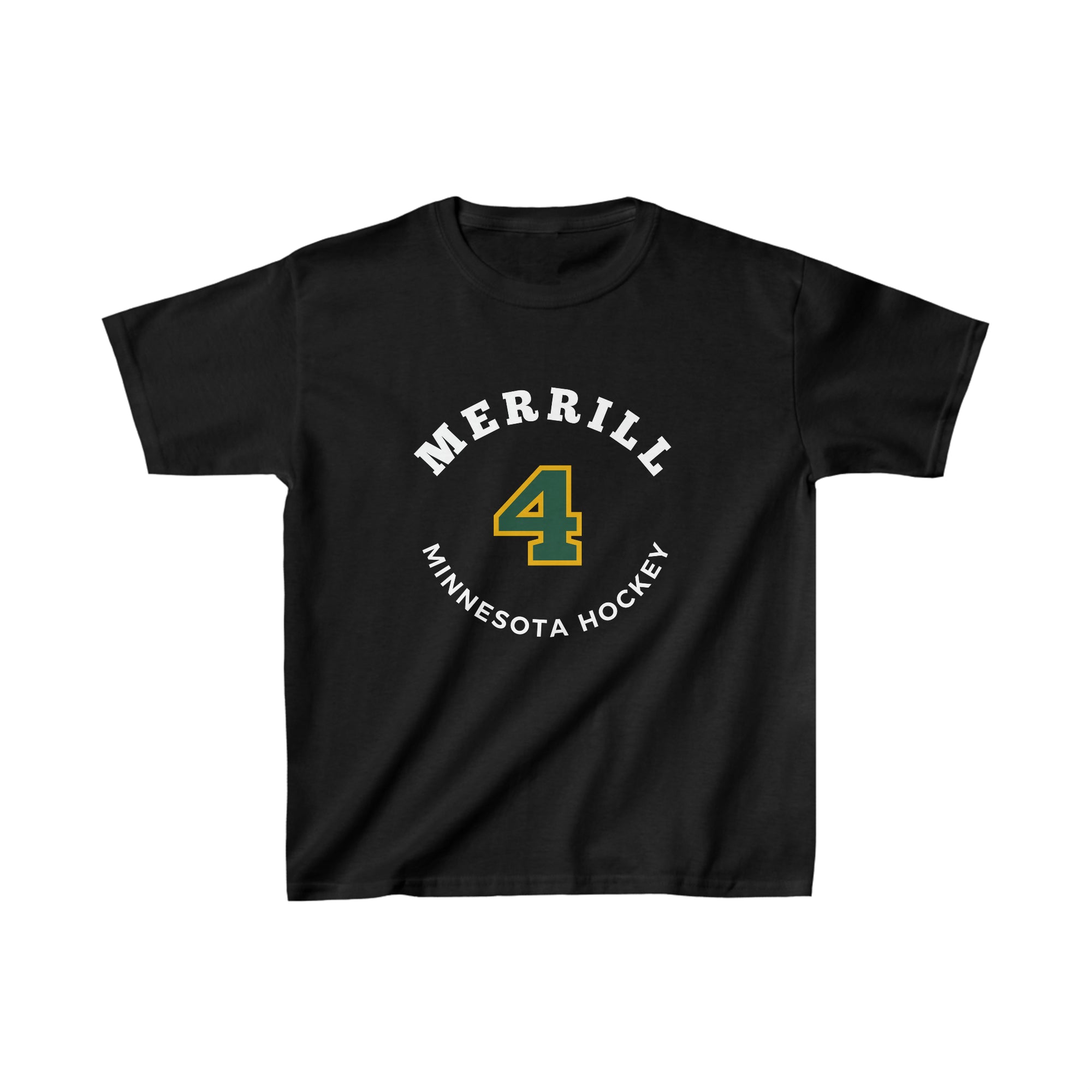Merrill 4 Minnesota Hockey Number Arch Design Kids Tee