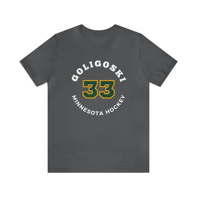 Goligoski 33 Minnesota Hockey Number Arch Design Unisex T-Shirt