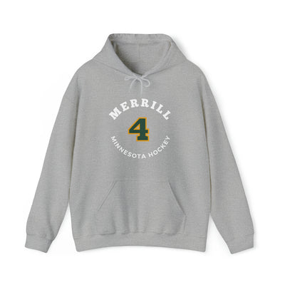 Merrill 4 Minnesota Hockey Number Arch Design Unisex Hooded Sweatshirt