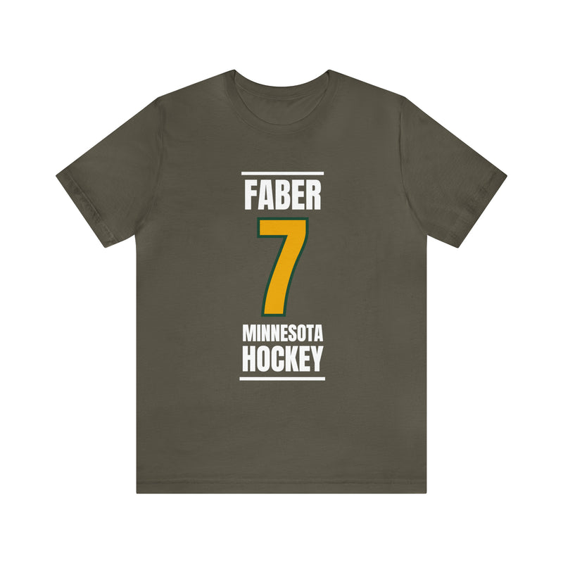 Faber 7 Minnesota Hockey Gold Vertical Design Unisex T-Shirt
