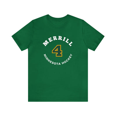 Merrill 4 Minnesota Hockey Number Arch Design Unisex T-Shirt
