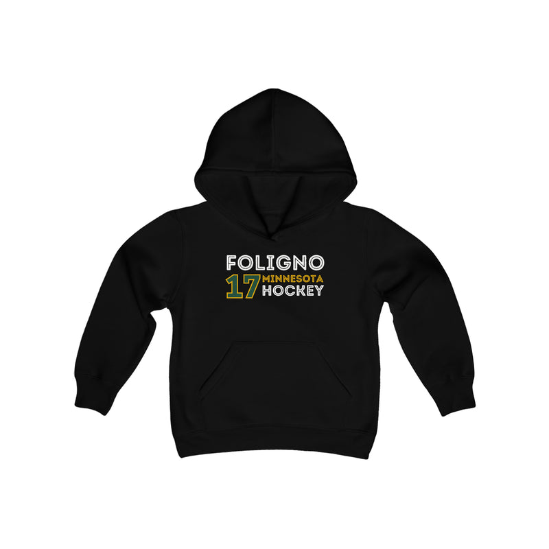 Foligno 17 Minnesota Hockey Grafitti Wall Design Youth Hooded Sweatshirt