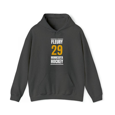 Fleury 29 Minnesota Hockey Gold Vertical Design Unisex Hooded Sweatshirt