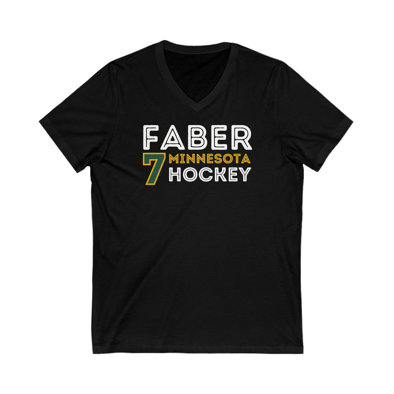 Faber 7 Minnesota Hockey Grafitti Wall Design Unisex V-Neck Tee