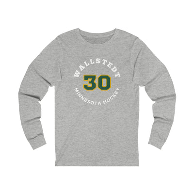 Wallstedt 30 Minnesota Hockey Number Arch Design Unisex Jersey Long Sleeve Shirt