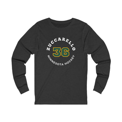 Zuccarello 36 Minnesota Hockey Number Arch Design Unisex Jersey Long Sleeve Shirt
