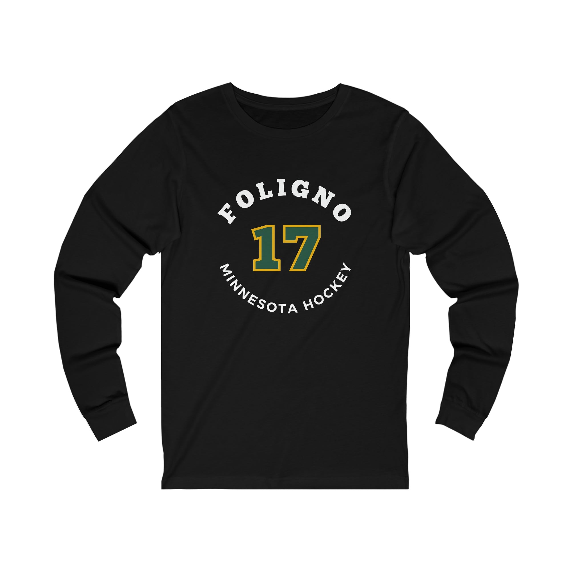 Foligno 17 Minnesota Hockey Number Arch Design Unisex Jersey Long Sleeve Shirt
