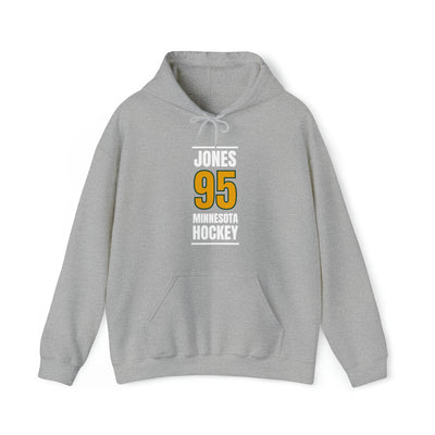 Jones 95 Minnesota Hockey Gold Vertical Design Unisex Hooded Sweatshirt