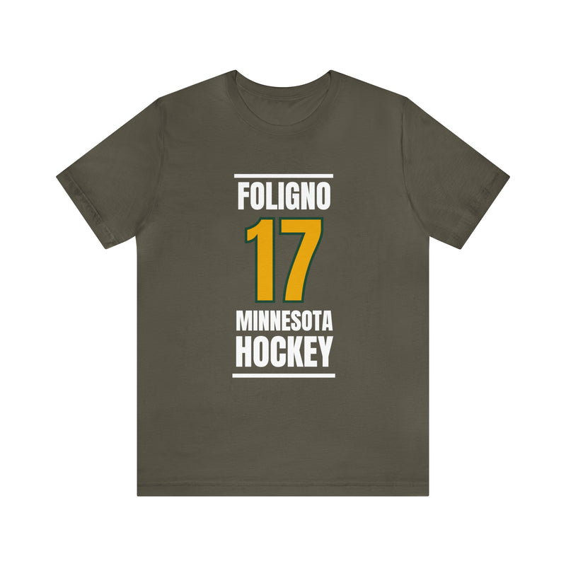 Foligno 17 Minnesota Hockey Gold Vertical Design Unisex T-Shirt