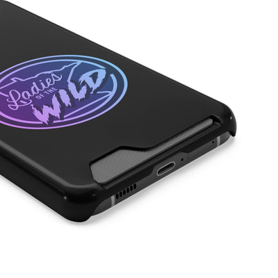 Ladies Of The Wild Gradient Colors Phone Case With Card Holder, Black