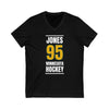 Jones 95 Minnesota Hockey Gold Vertical Design Unisex V-Neck Tee